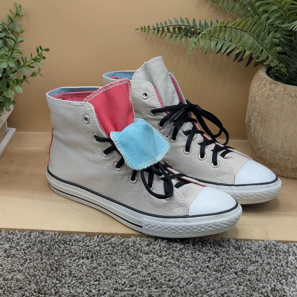 Converse All Star Youth Size 6 Double Tongue High Top Shoes Women's 7.5/8